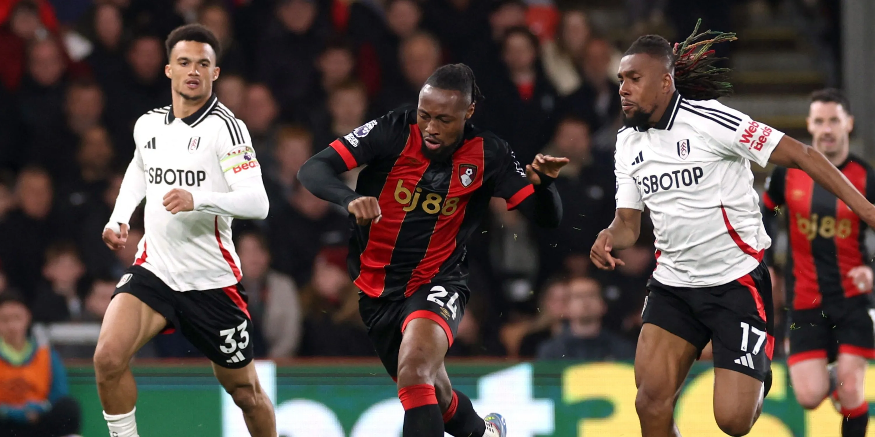 Antoine Semenyo ăn mừng bàn thắng cho Bournemouth tại Premier League