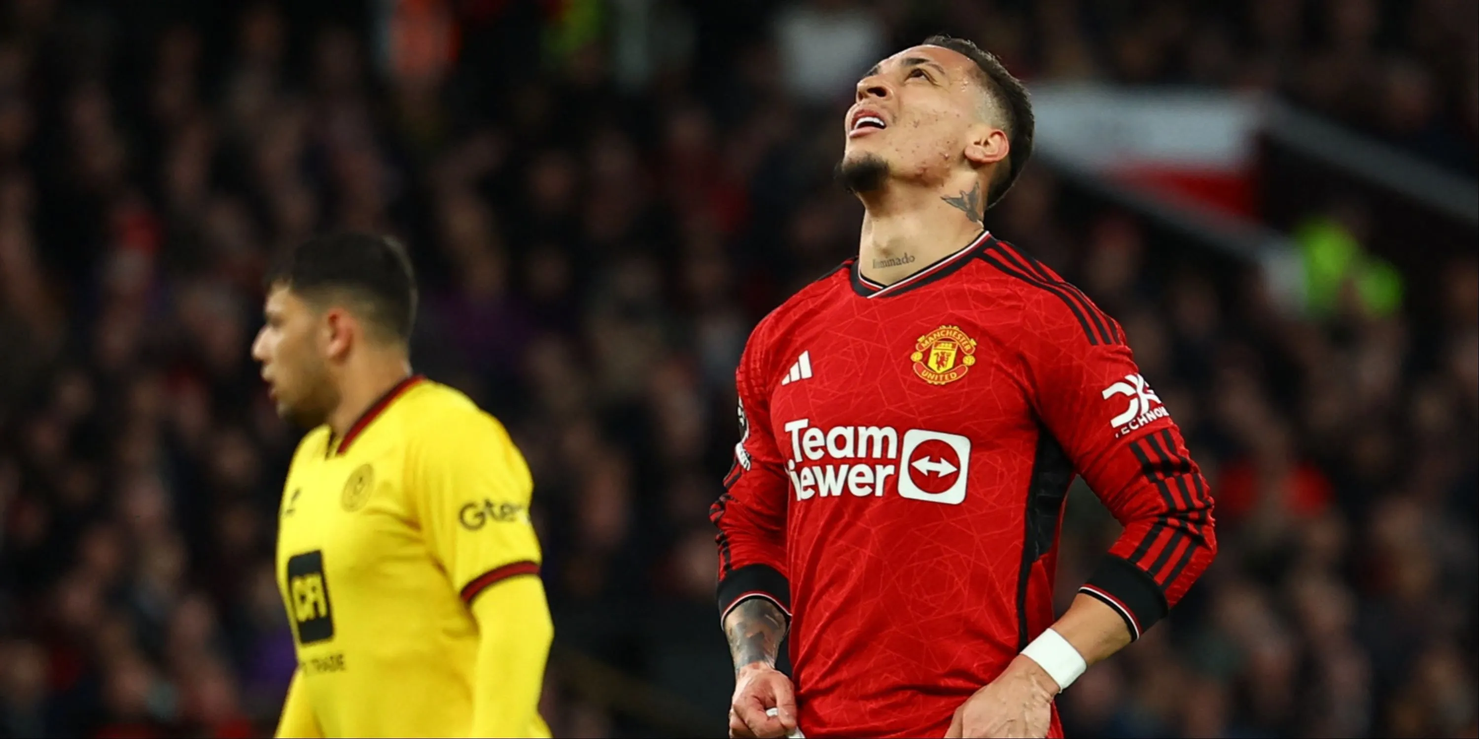 Antony trong trận đấu của Man Utd gặp Sheffield Utd tại Premier League