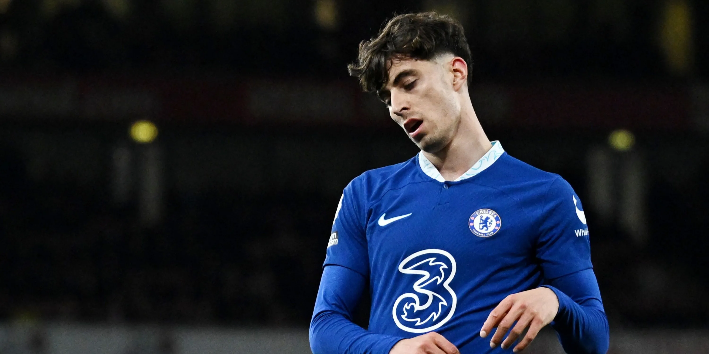 Kai Havertz trong màu áo Chelsea ăn mừng bàn thắng