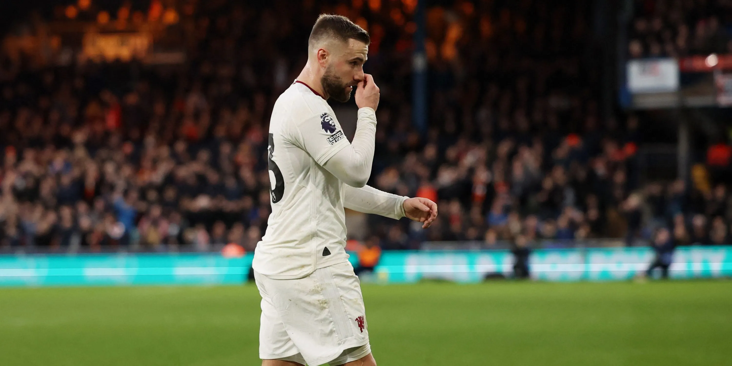 Luke Shaw trong một trận đấu trước đó của Man United