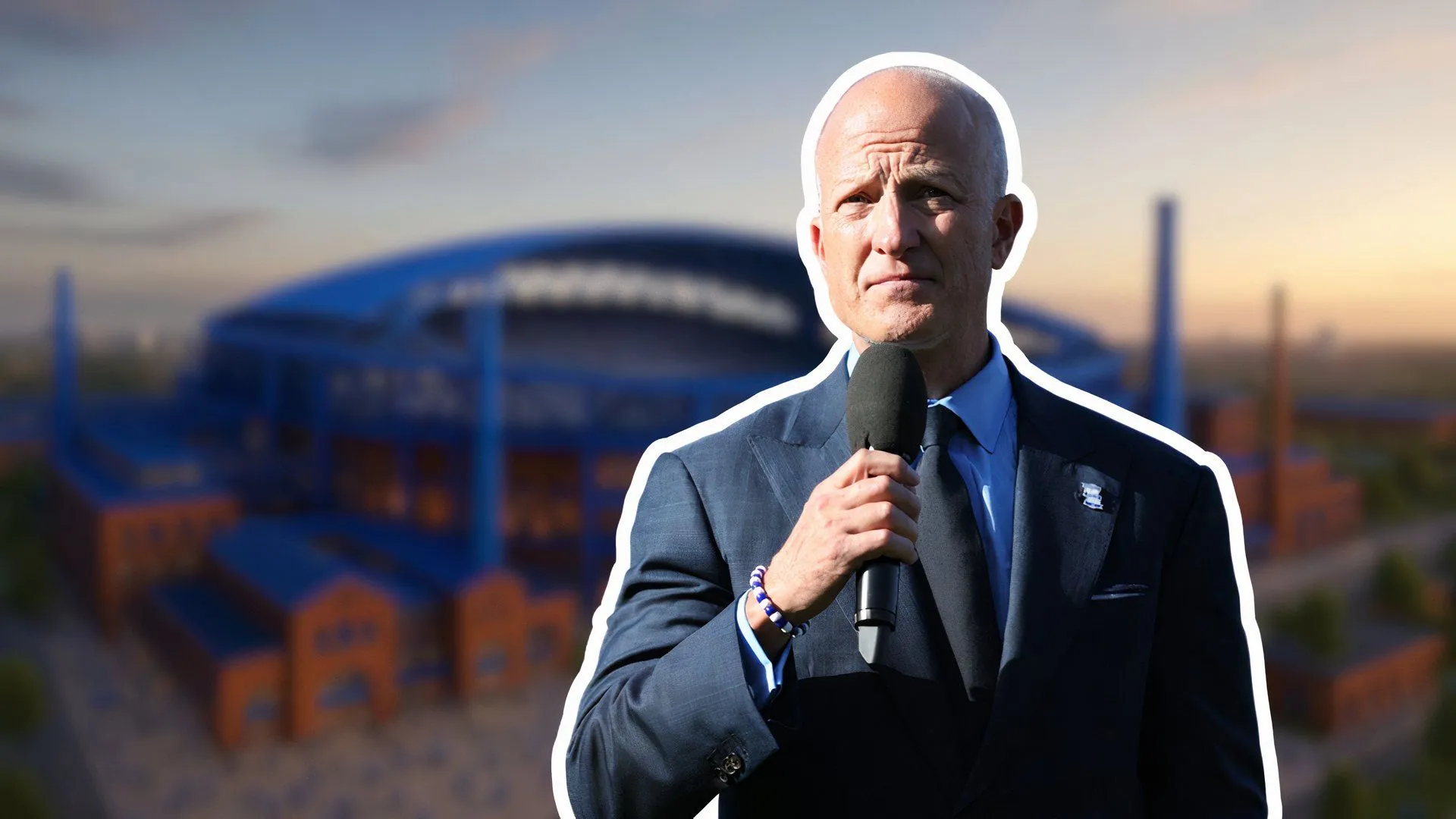 Chủ tịch Tom Wagner bên mô hình sân vận động mới của Birmingham City