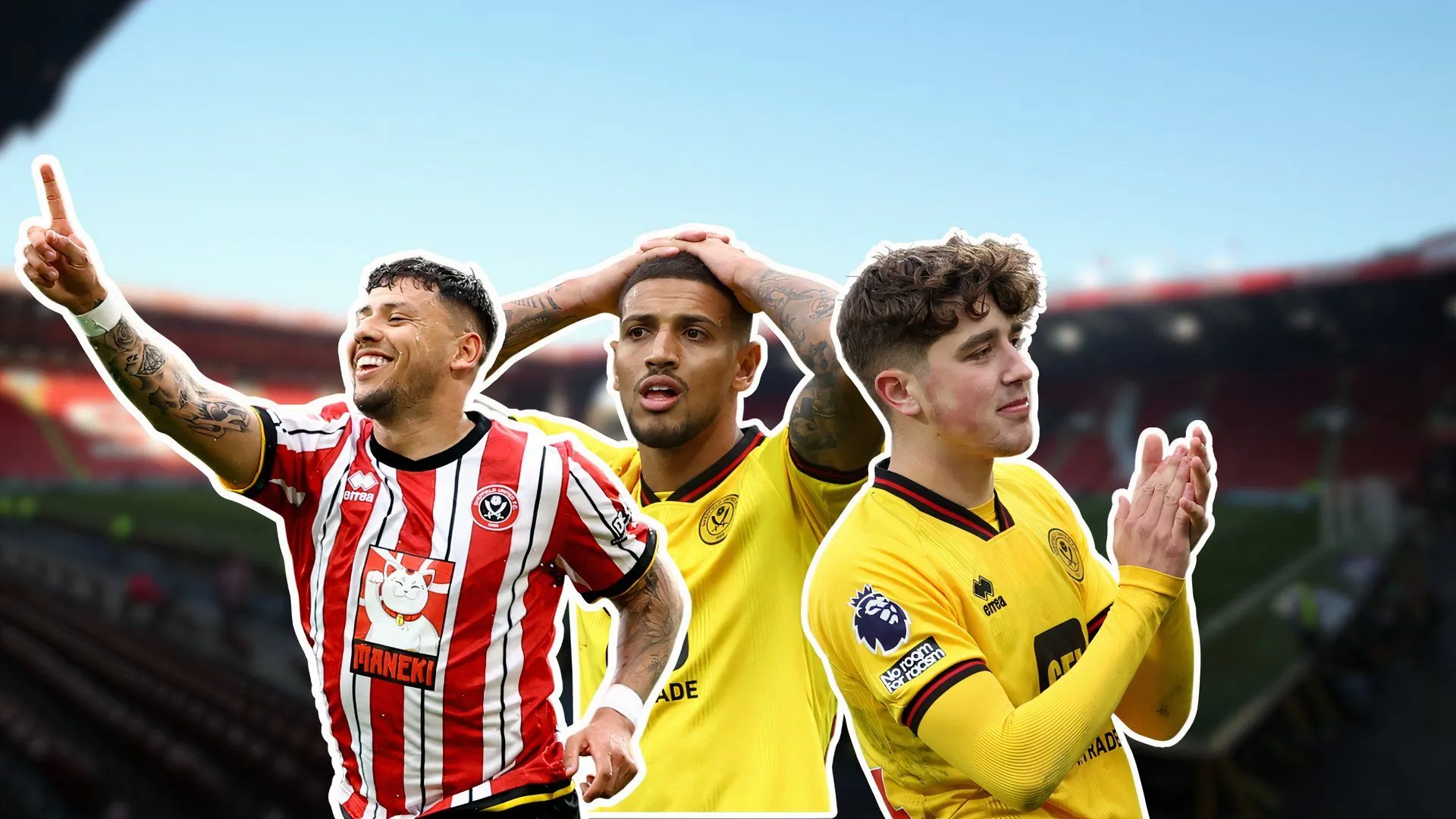 Graphic về các cầu thủ tiềm năng rời Sheffield United: Hamer, Souza, Arblaster