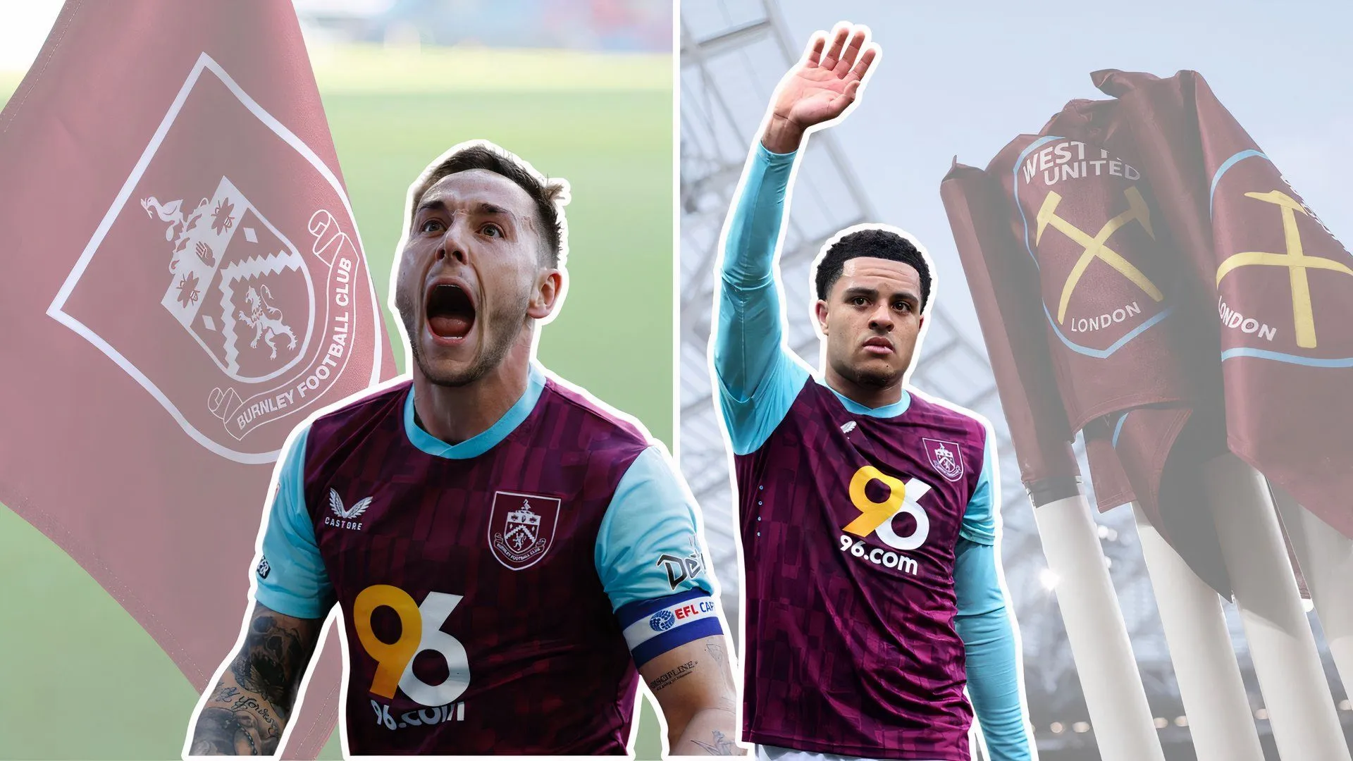 Josh Brownhill và CJ Egan-Riley của Burnley trước tin đồn chuyển nhượng