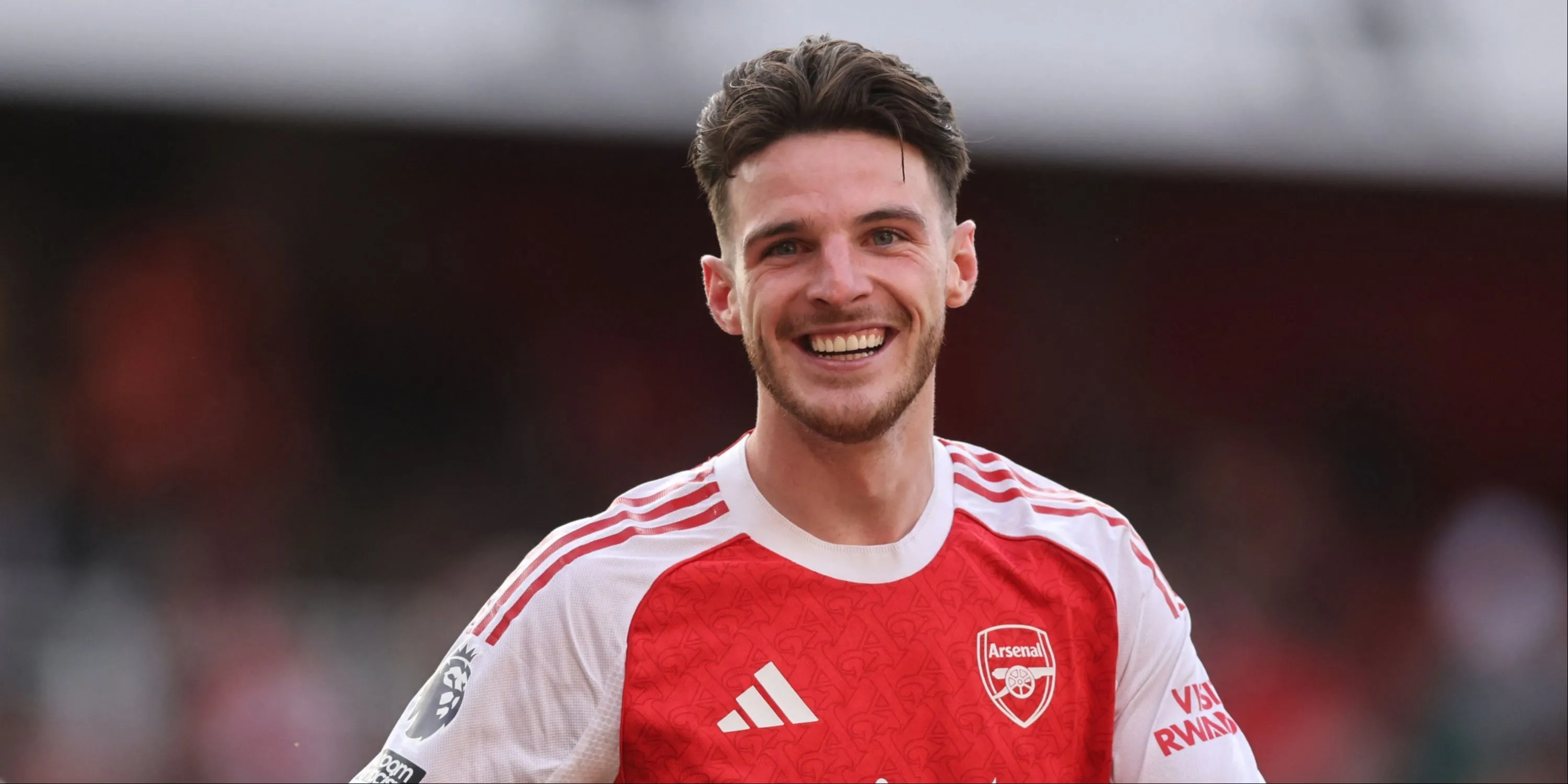 Declan Rice ăn mừng cùng đồng đội Arsenal
