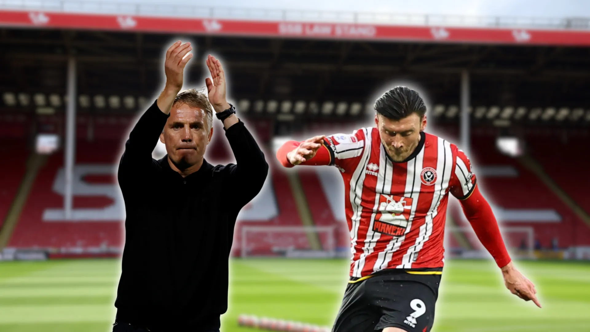 HLV Phil Parkinson của Wrexham và tiền đạo Kieffer Moore, tượng trưng cho mối liên hệ chuyển nhượng