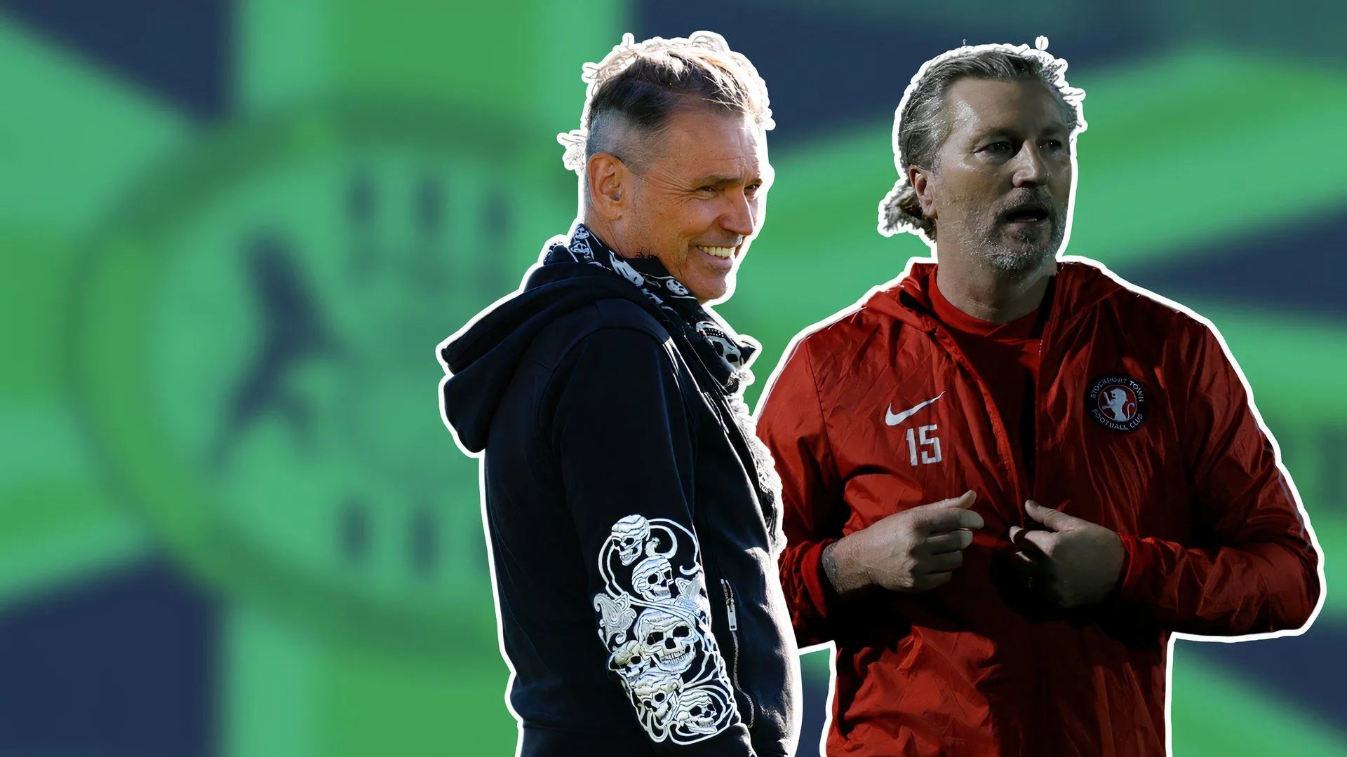 Robbie Savage cùng chủ tịch Dale Vince tại Forest Green Rovers, đánh dấu khởi đầu mới sau thành công ở Macclesfield