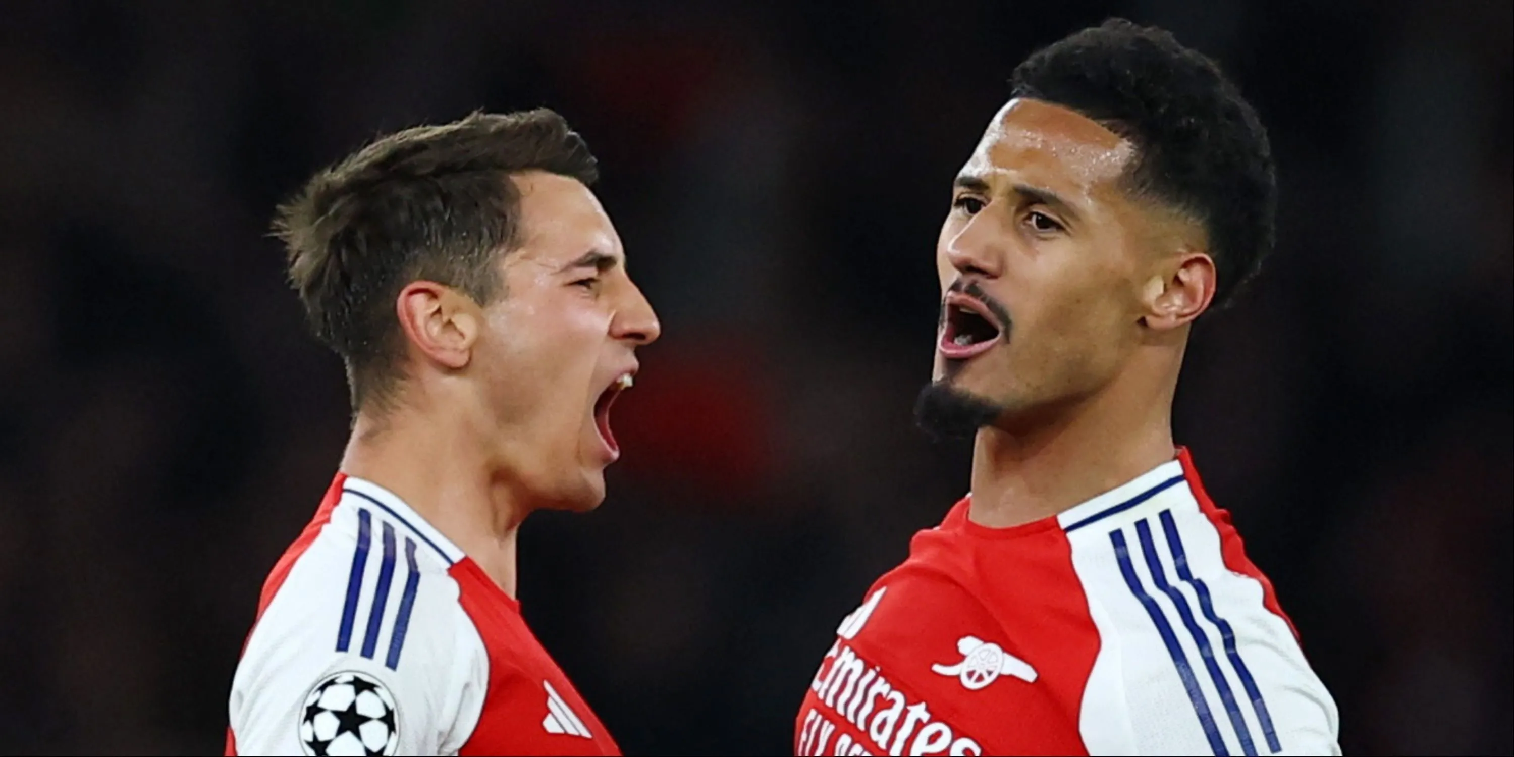 William Saliba và Jakub Kiwior, hai trung vệ của Arsenal