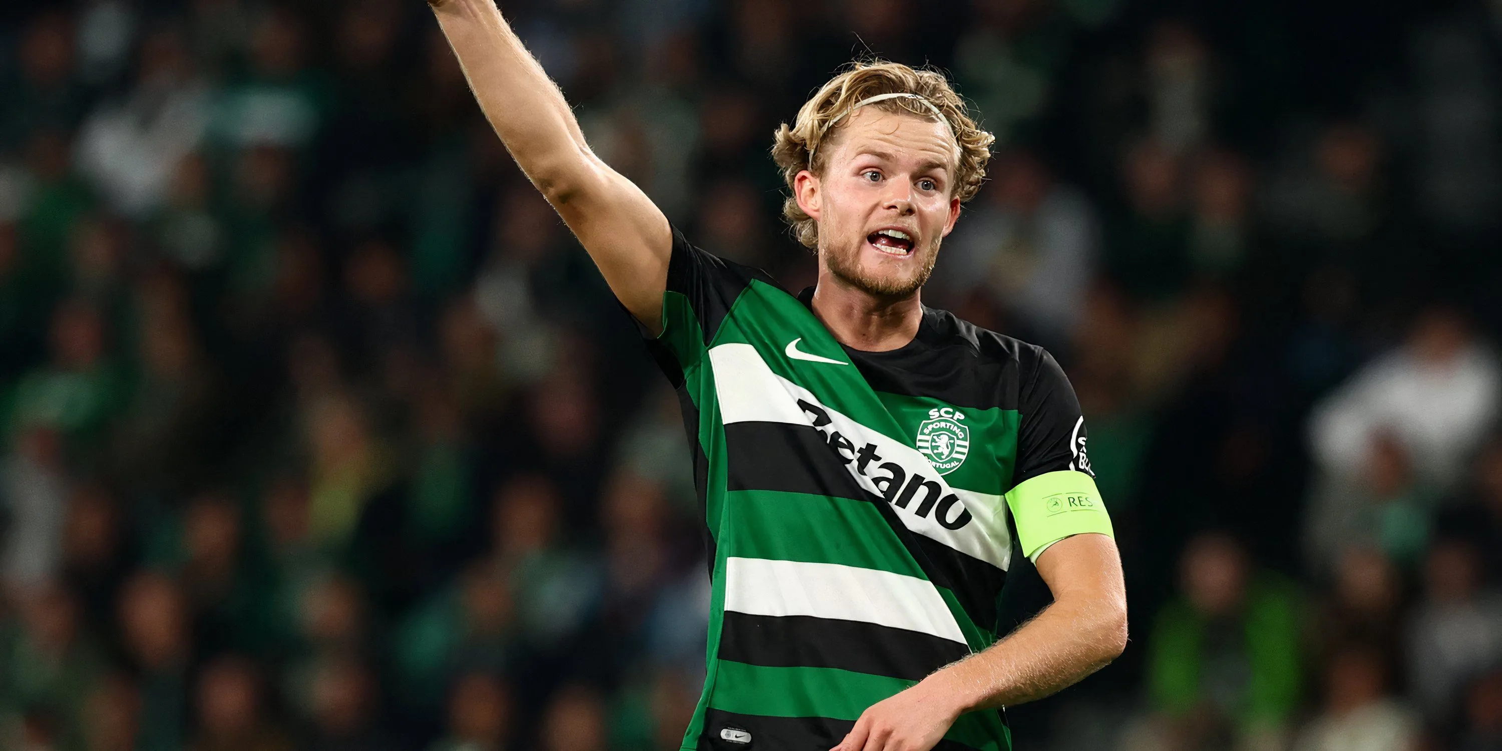 Morten Hjulmand trong màu áo Sporting Lisbon, mục tiêu tiềm năng của Man Utd